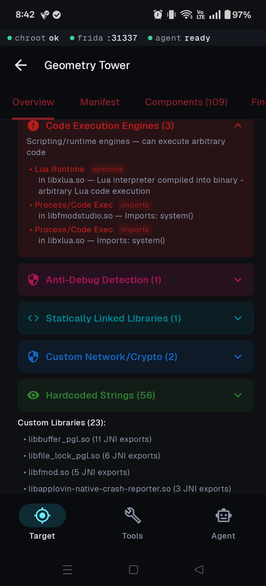 App info and framework detection