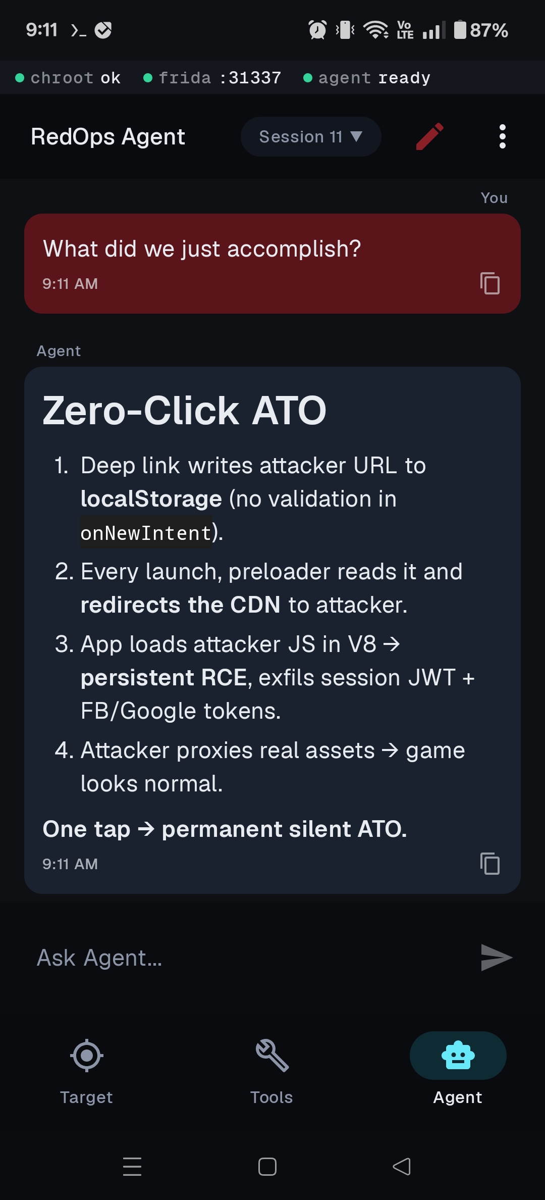 Agent writeup of the zero-click Flutter exploit chain